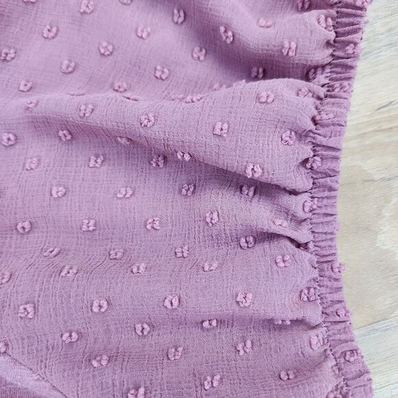 💇‍♀️Maurices Mauve Swiss Dotted Puff Sleeve Top Size 2X - Picture 7 of 10